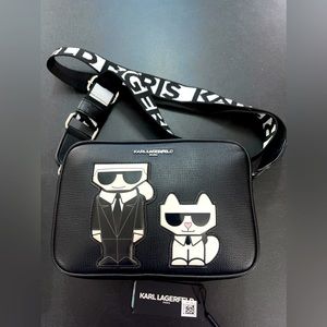 Karl Lagerfeld Paris Women Black Maybelle Karl Crossbody — NWT